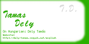 tamas dely business card